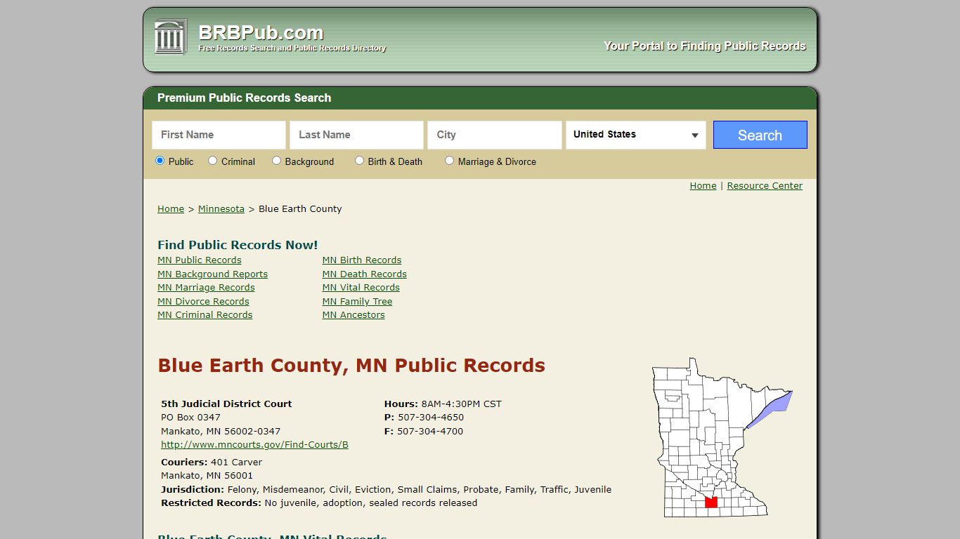 Blue Earth County Public Records | Search Minnesota ...